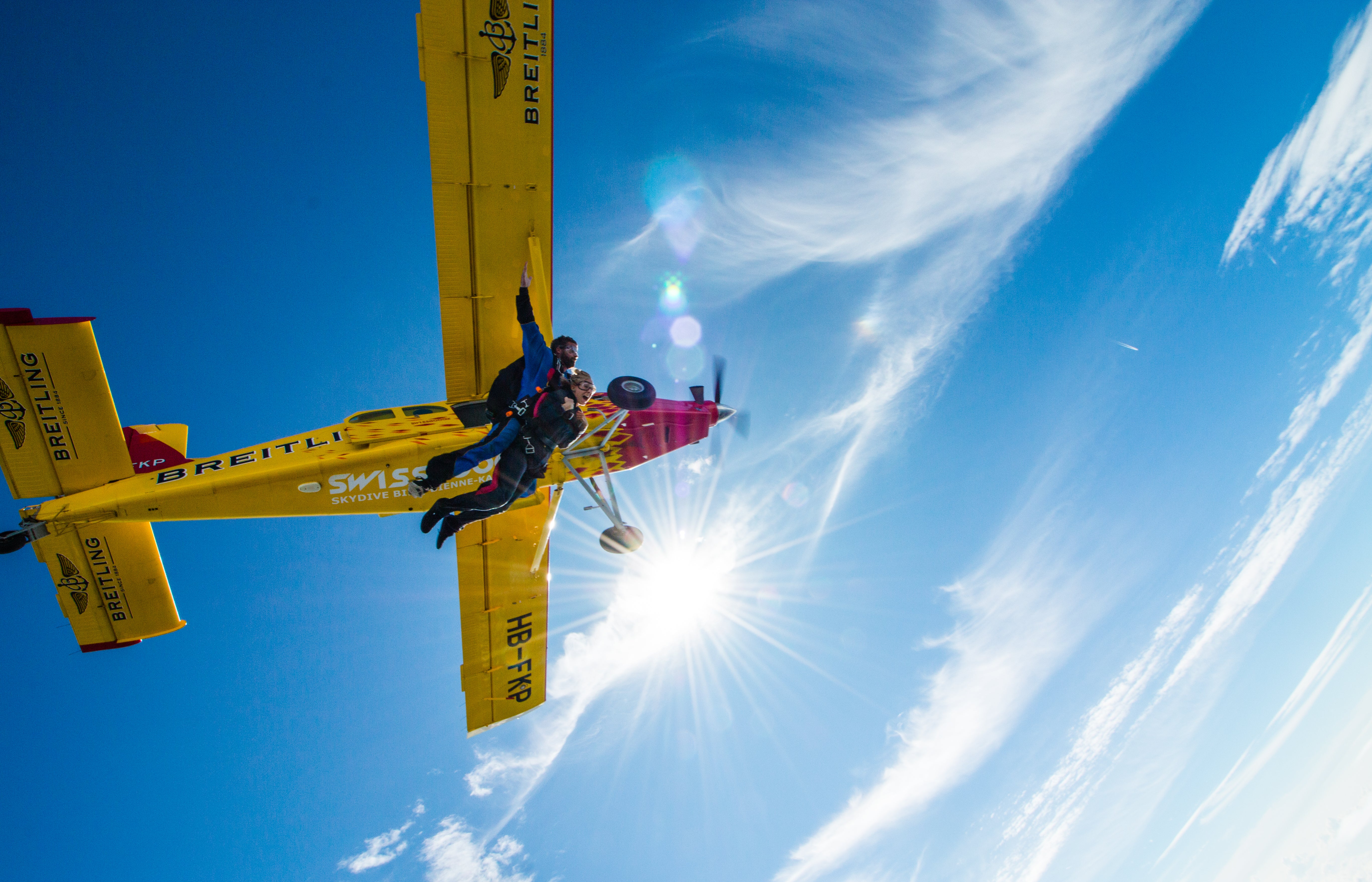 Départ d'un saut en tandem